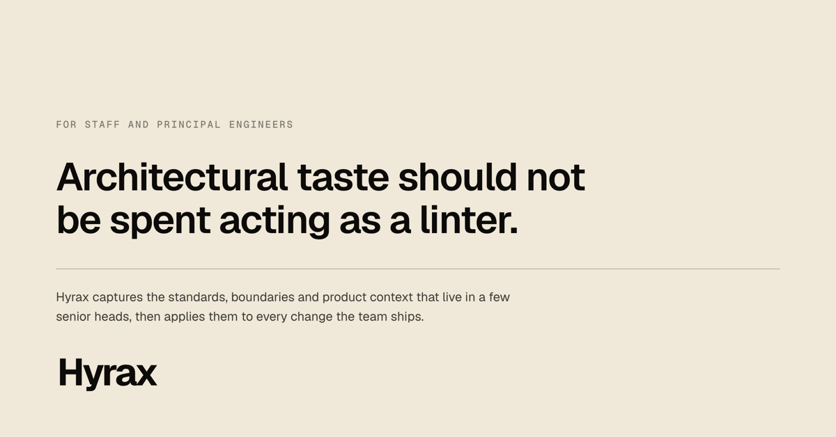 Architectural taste should not be spent acting as a linter.